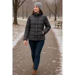 Gallery Puffer Jacket Womens Size Medium VTG 80s Duck Down Parka Brown